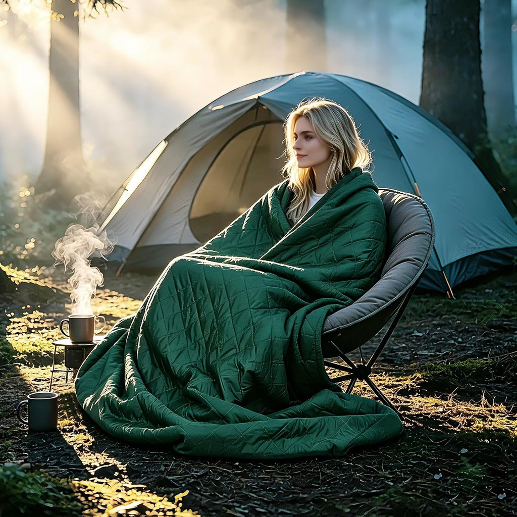 Green Warm Waterproof Camping Blanket