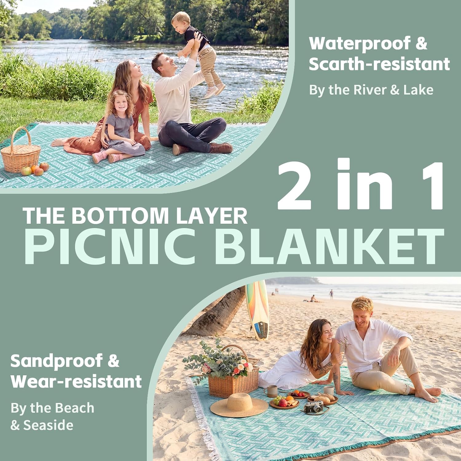 Boho Woven Large Beach Picnic Mat