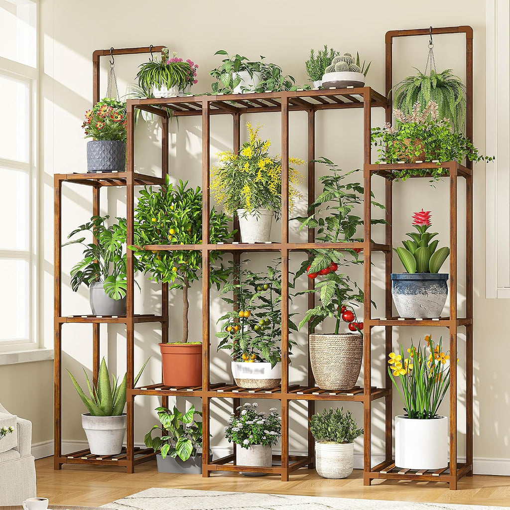 8-Tier Carbonized Wooden Plant Stand