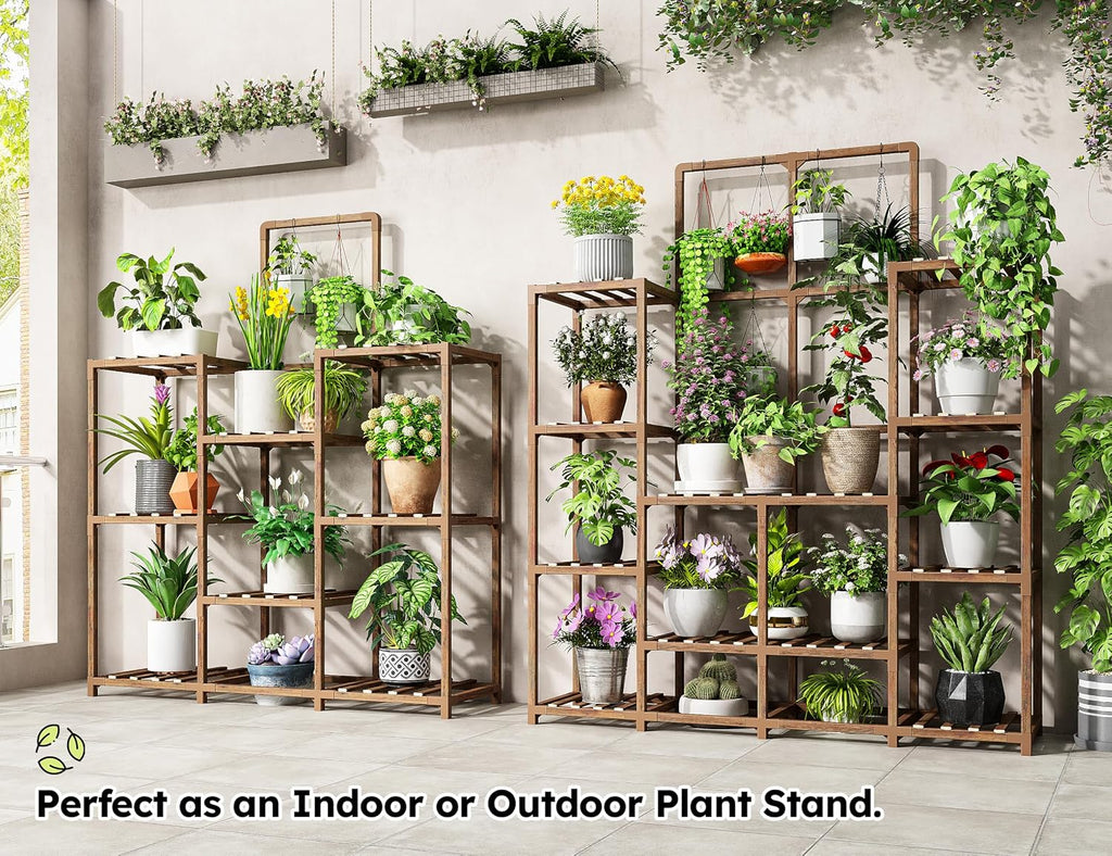 8-Tier Carbonized Wooden Plant Stand