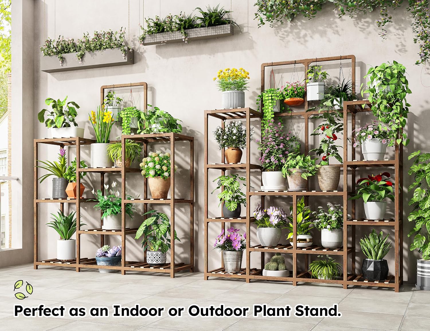 8-Tier Carbonized Wooden Plant Stand