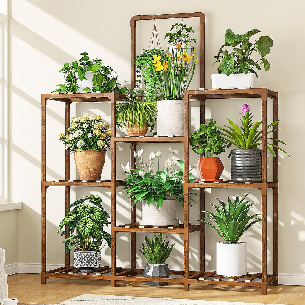 8-Tier Carbonized Wooden Plant Stand
