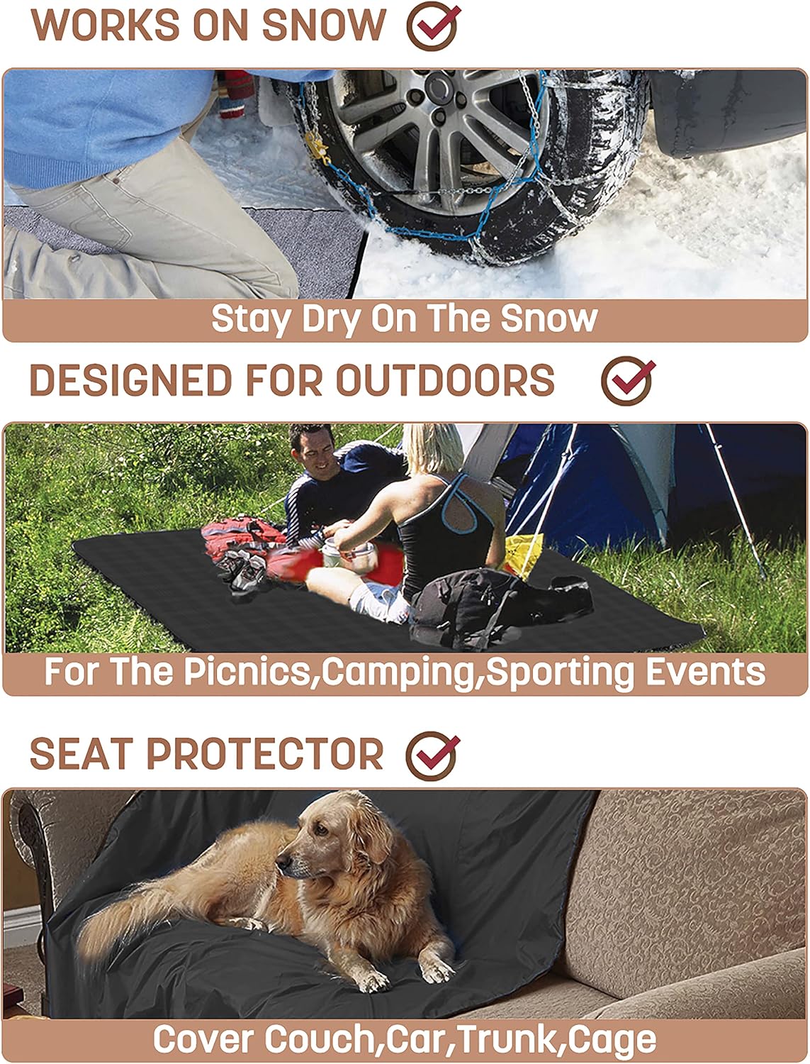 Triple Layer Warm Waterproof Blanket