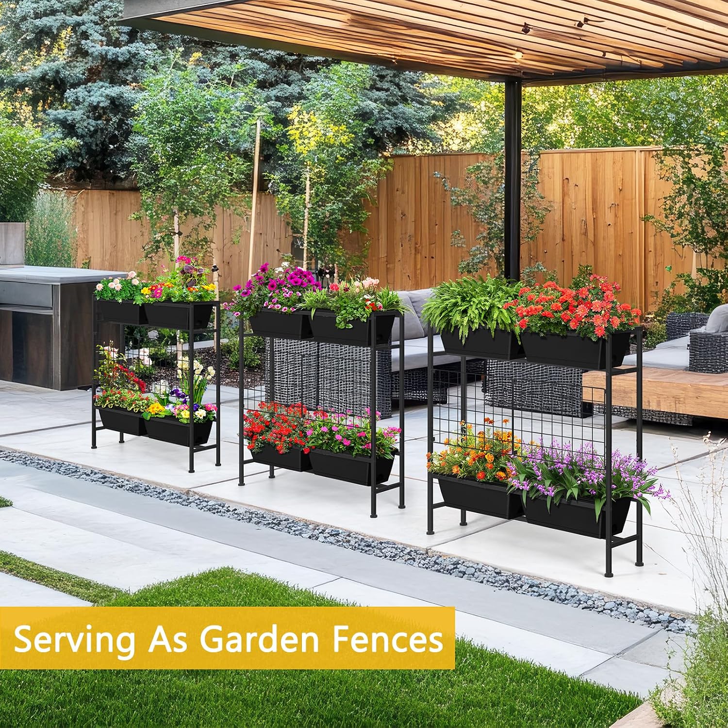 Black Trellis Vertical Planter