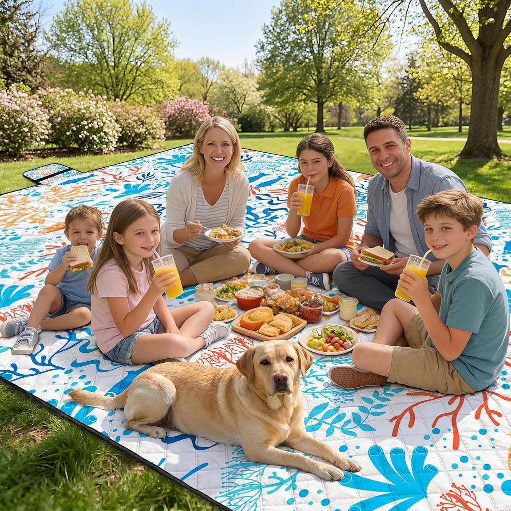 Coral Large Foldable Picnic Blanket