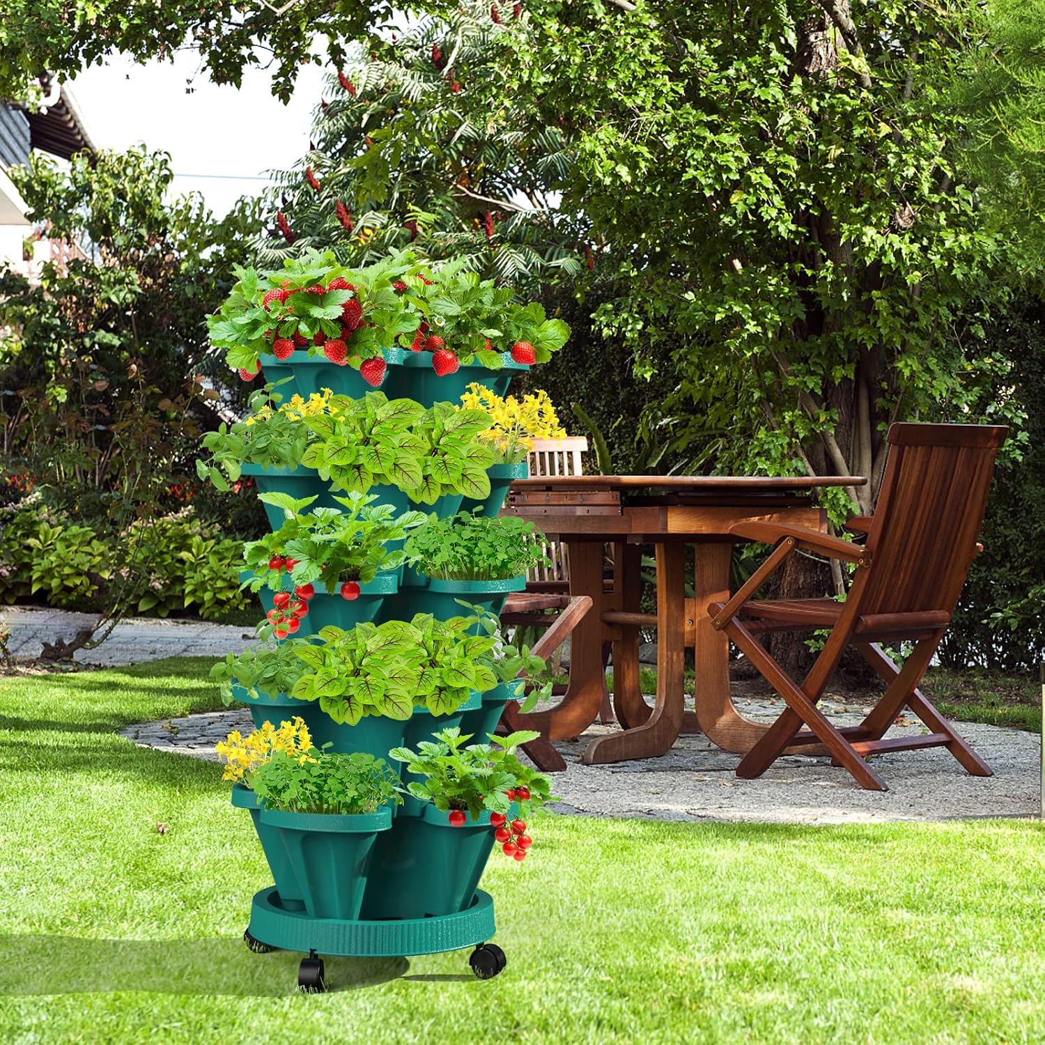 Green 7-Tier Stack Planter