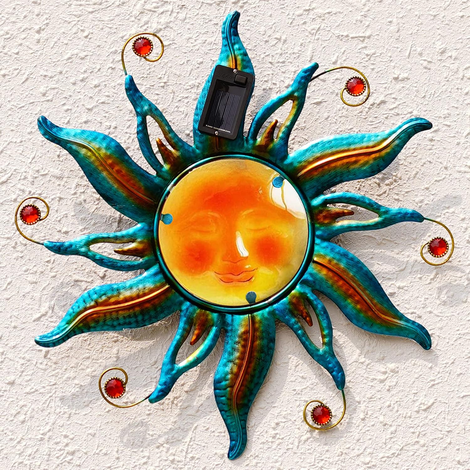 Blue Solar Sun Face Wall Decor