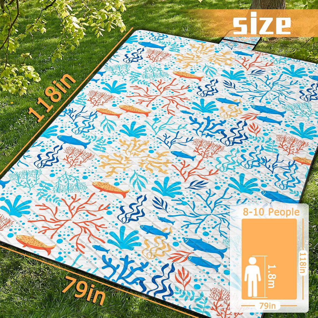 Coral Large Foldable Picnic Blanket