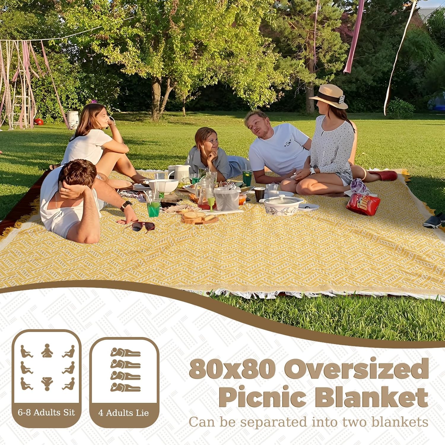 Boho Waterproof Large Outdoor Picnic Mat