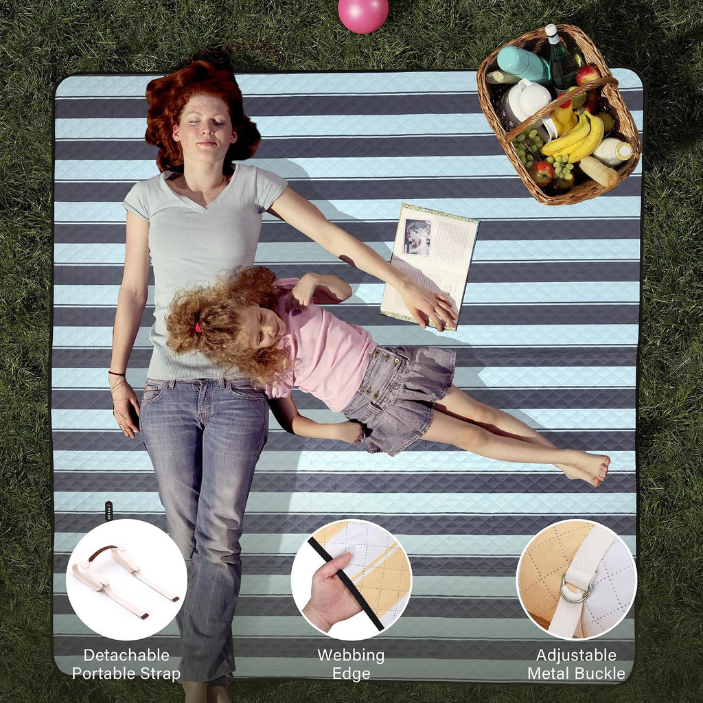 Grey Green Foldable Picnic Mat