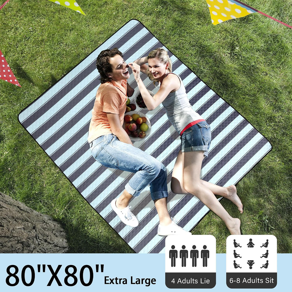 Grey Green Foldable Picnic Mat