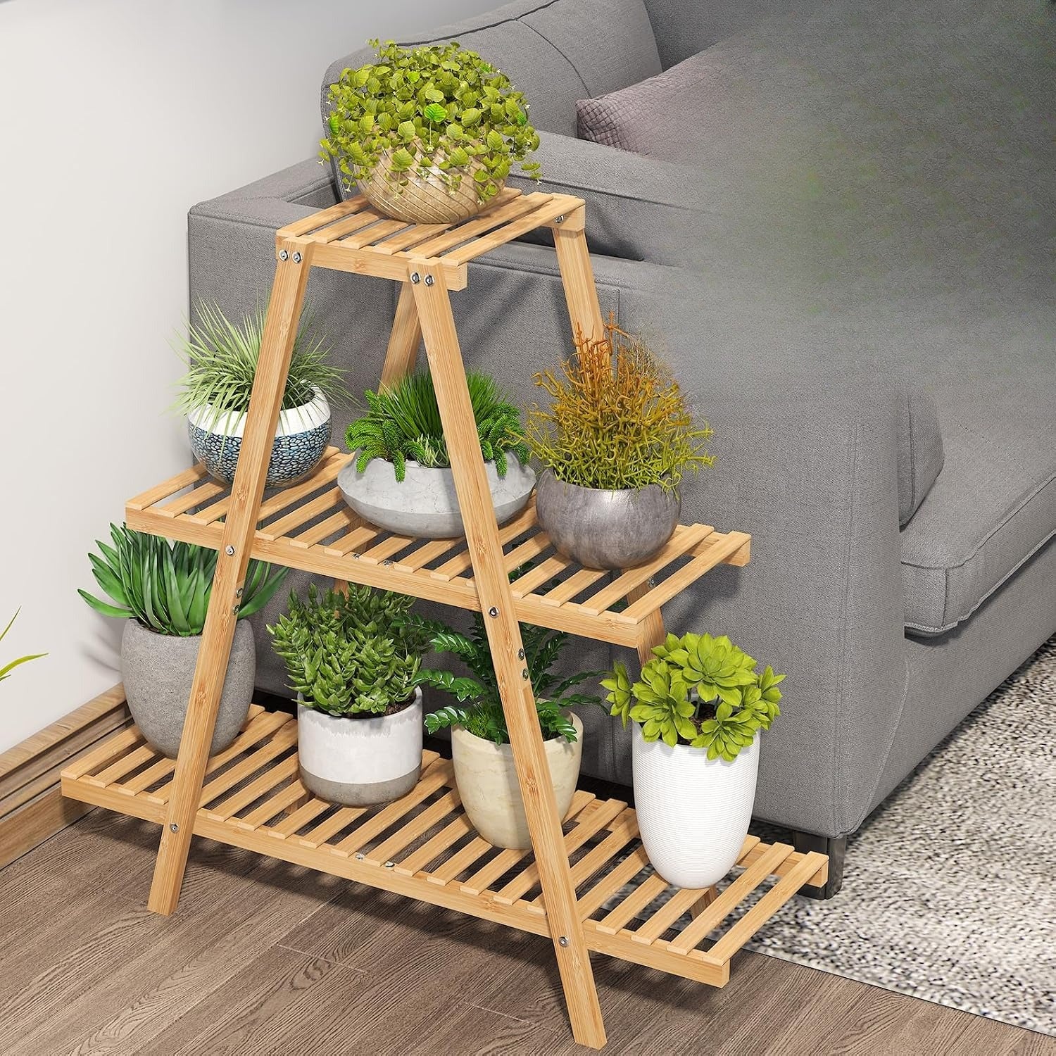 3-Tier Bamboo Potted Plant Stand