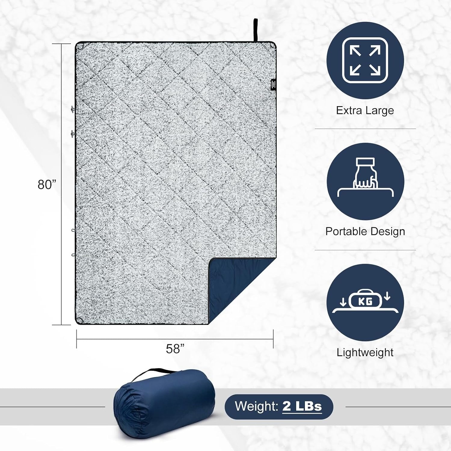 Blue Sherpa Warm Outdoor Blanket
